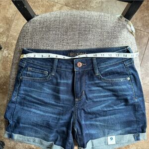 Dark denim shorts